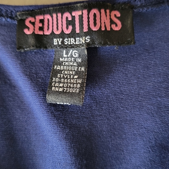 Elegant Navy Sleeveless Dress, Size Large - Picture 3 of 4